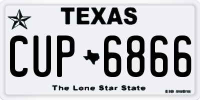 TX license plate CUP6866