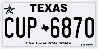 TX license plate CUP6870