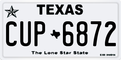 TX license plate CUP6872
