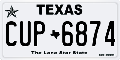 TX license plate CUP6874