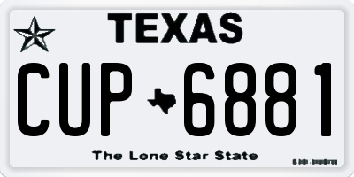TX license plate CUP6881