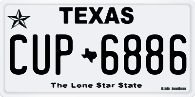 TX license plate CUP6886