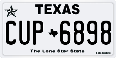 TX license plate CUP6898