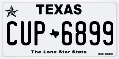 TX license plate CUP6899