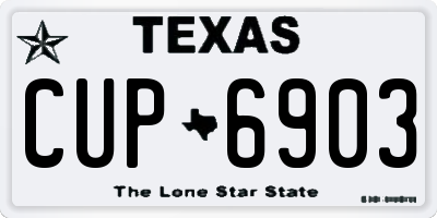 TX license plate CUP6903