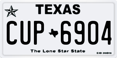 TX license plate CUP6904