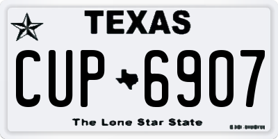 TX license plate CUP6907