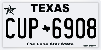 TX license plate CUP6908