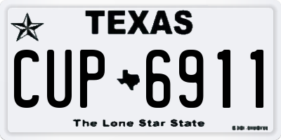 TX license plate CUP6911
