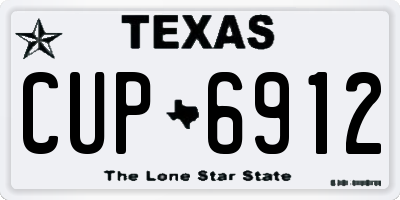 TX license plate CUP6912