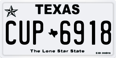 TX license plate CUP6918