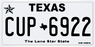 TX license plate CUP6922