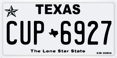 TX license plate CUP6927
