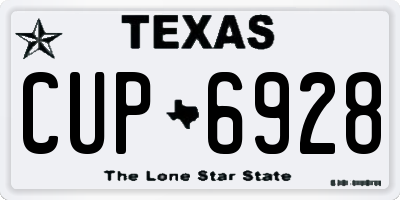 TX license plate CUP6928