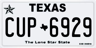 TX license plate CUP6929