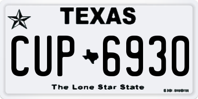TX license plate CUP6930