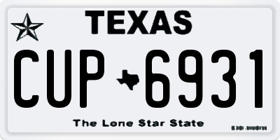 TX license plate CUP6931