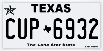 TX license plate CUP6932