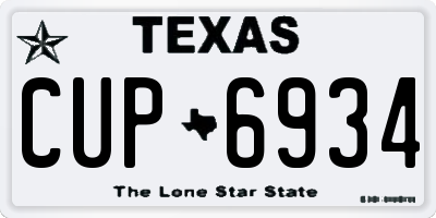 TX license plate CUP6934