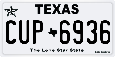 TX license plate CUP6936