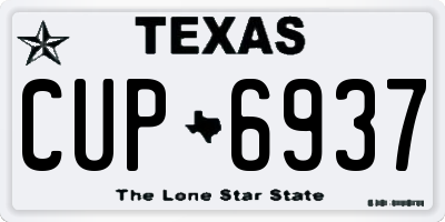 TX license plate CUP6937