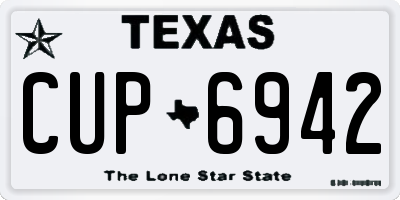 TX license plate CUP6942