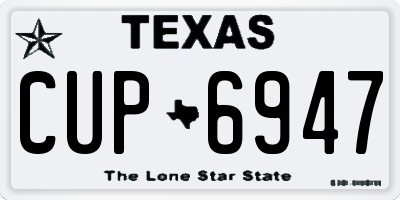 TX license plate CUP6947