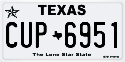 TX license plate CUP6951