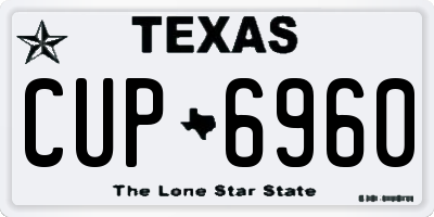 TX license plate CUP6960