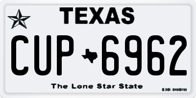 TX license plate CUP6962
