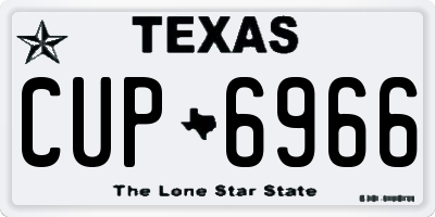 TX license plate CUP6966