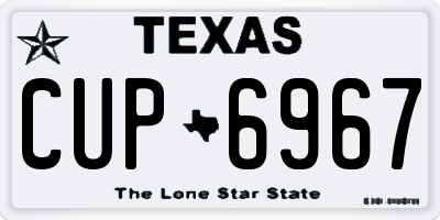 TX license plate CUP6967