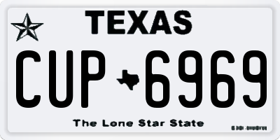 TX license plate CUP6969