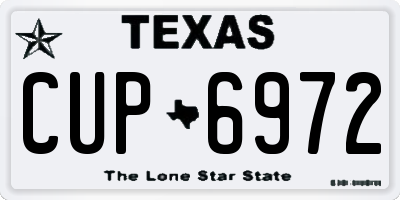 TX license plate CUP6972