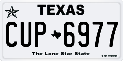 TX license plate CUP6977