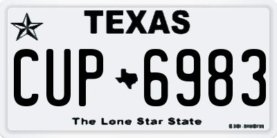 TX license plate CUP6983