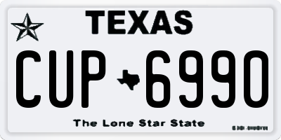 TX license plate CUP6990