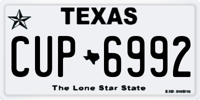 TX license plate CUP6992
