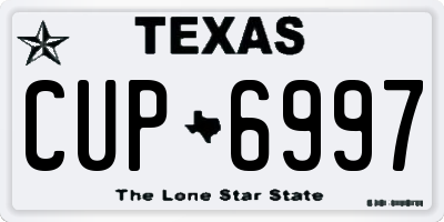 TX license plate CUP6997