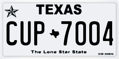 TX license plate CUP7004