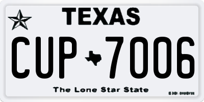 TX license plate CUP7006