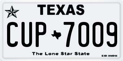 TX license plate CUP7009