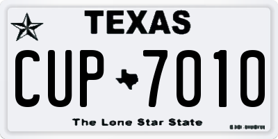 TX license plate CUP7010