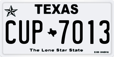 TX license plate CUP7013