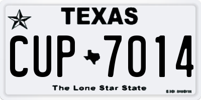 TX license plate CUP7014