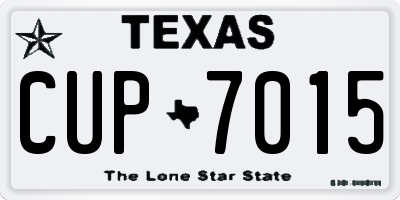 TX license plate CUP7015
