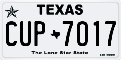TX license plate CUP7017