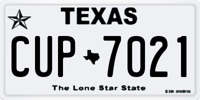 TX license plate CUP7021