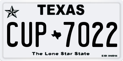 TX license plate CUP7022