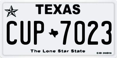 TX license plate CUP7023
